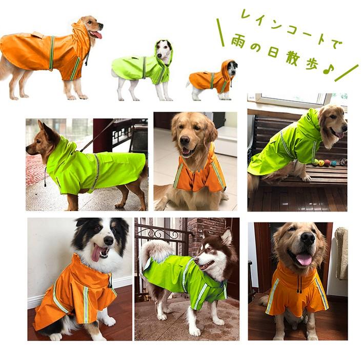 犬服 レインコート ペットウエア お散歩グッズ 柴犬 レインウェア スポーティー 反射板 散歩 撥水 反射 犬の洋服 カッパ 雨具 雨の日 梅雨 中型犬 大型犬 正規店仕入れの