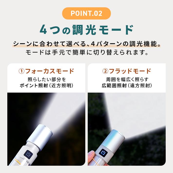 usb充電式 led ハンディライト 2way 懐中電灯 ランタン 軽量 小型 800