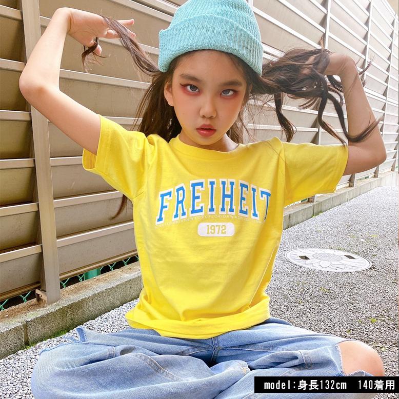 カレッジロゴPtT 半袖 プリント Tシャツ キッズ ダンス衣装 b5161