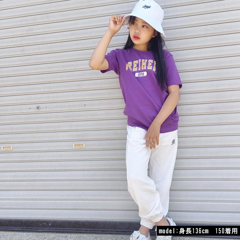 カレッジロゴPtT 半袖 プリント Tシャツ キッズ ダンス衣装 b5161