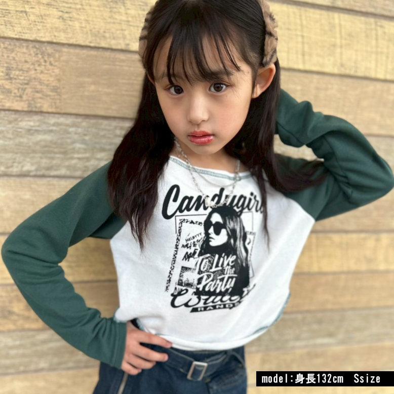 ガールptオフショルラグラントップス 長袖 ロンT 日本製 キッズ ダンス