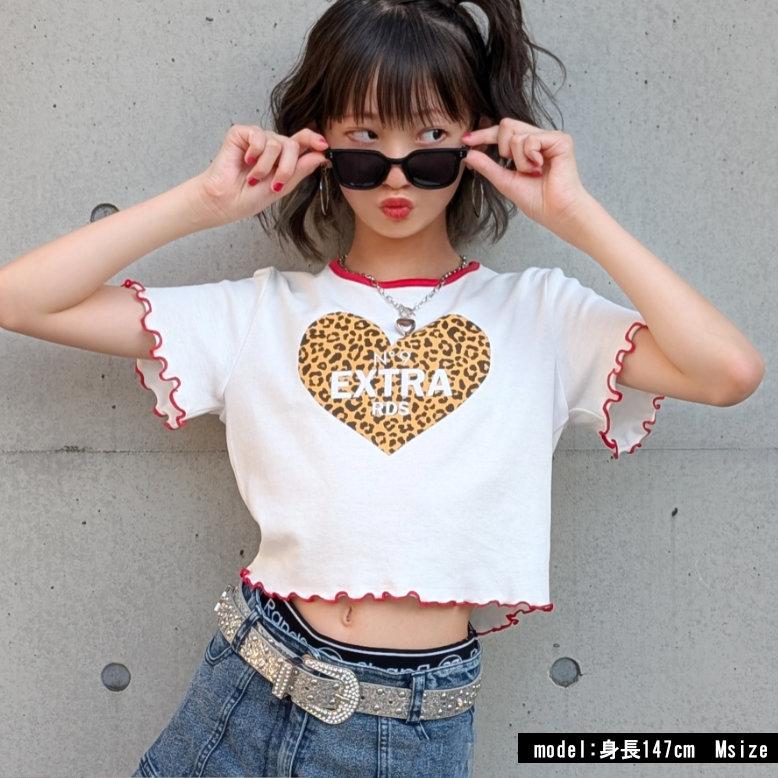 レオパードハートptT 半袖T Tシャツ 日本製 キッズ ヒョウ柄 ダンス