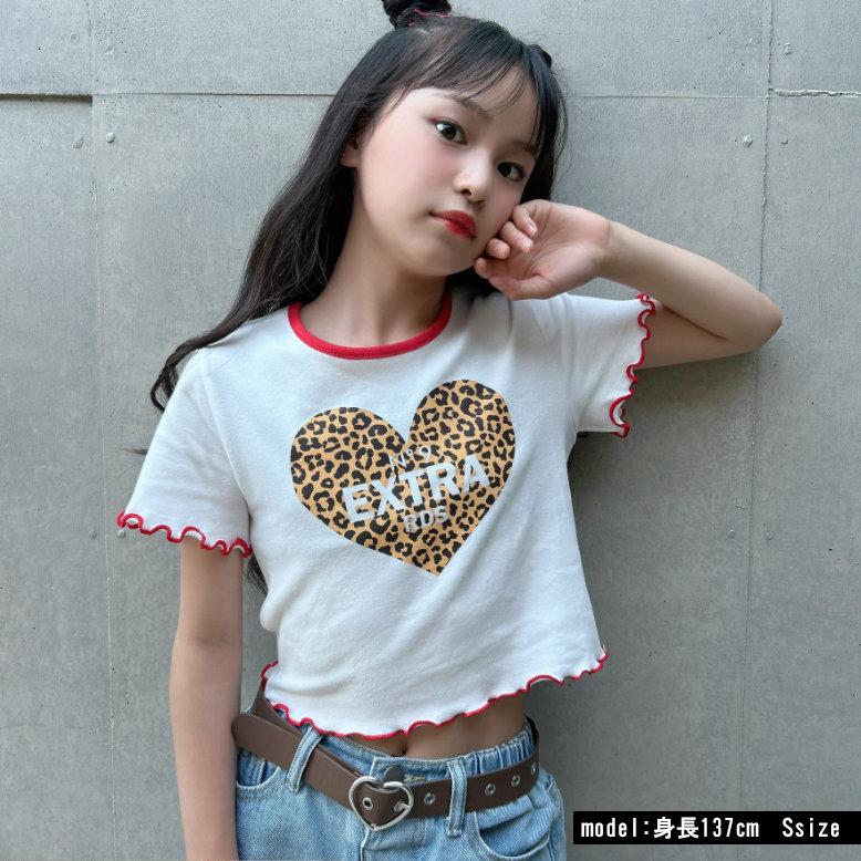 レオパードハートptT 半袖T Tシャツ 日本製 キッズ ヒョウ柄 ダンス