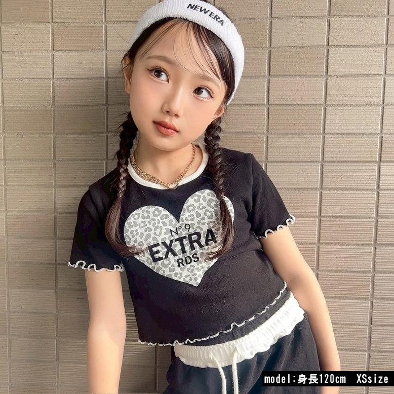 レオパードハートptT 半袖T Tシャツ 日本製 キッズ ヒョウ柄 ダンス