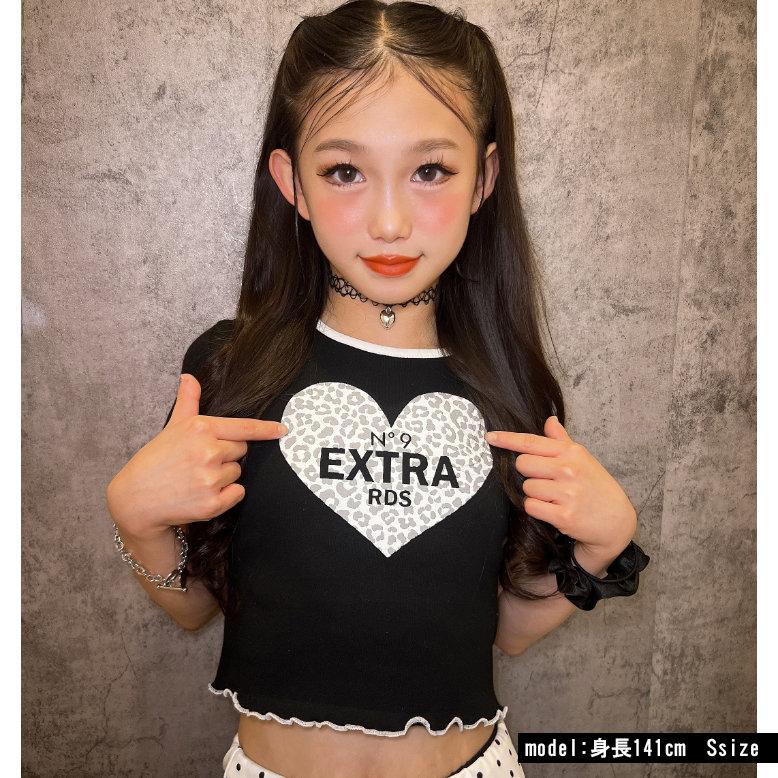 レオパードハートptT 半袖T Tシャツ 日本製 キッズ ヒョウ柄 ダンス