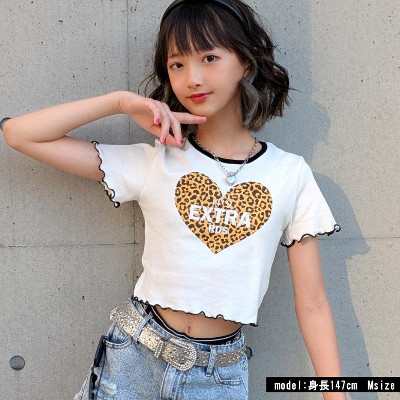 レオパードハートptT 半袖T Tシャツ 日本製 キッズ ヒョウ柄 ダンス