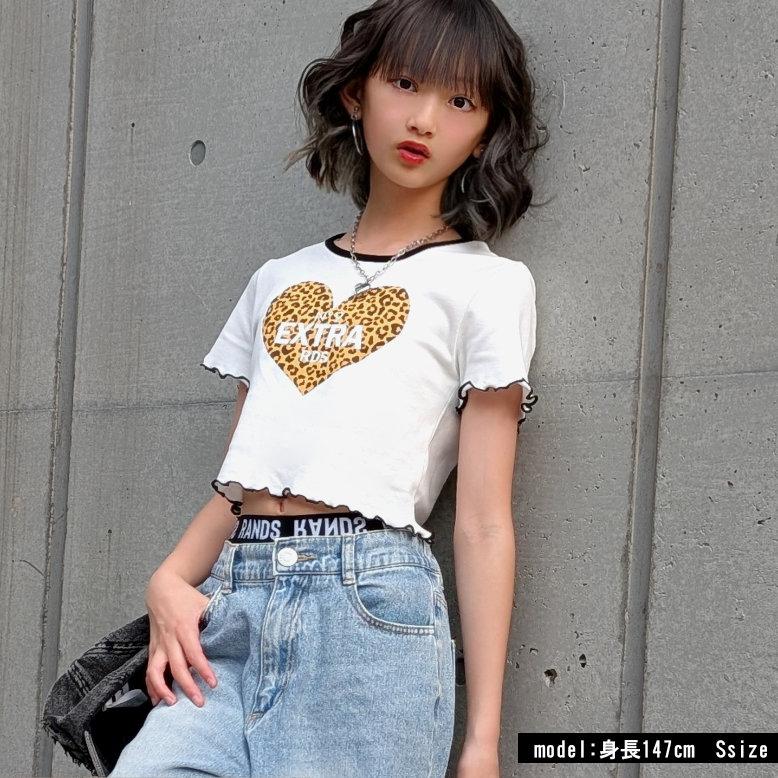 レオパードハートptT 半袖T Tシャツ 日本製 キッズ ヒョウ柄 ダンス