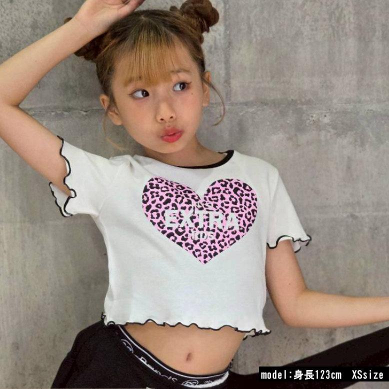 レオパードハートptT 半袖T Tシャツ 日本製 キッズ ヒョウ柄 ダンス