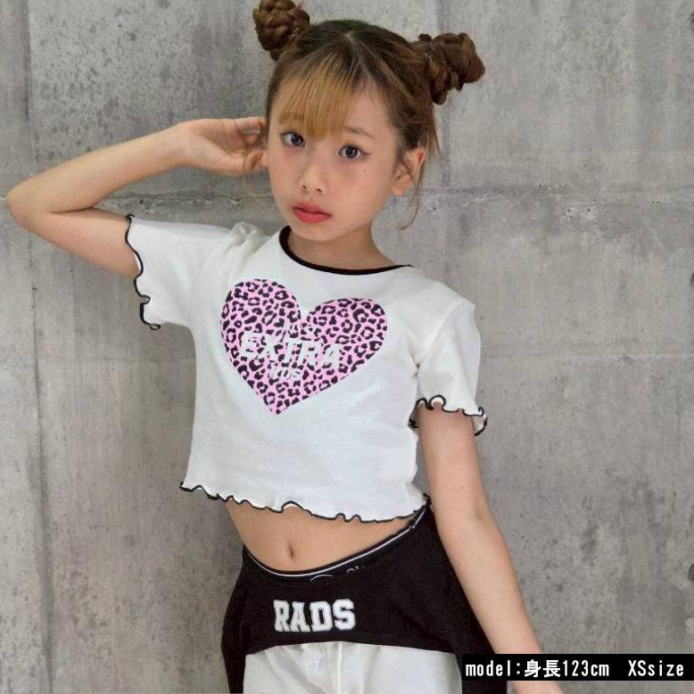 レオパードハートptT 半袖T Tシャツ 日本製 キッズ ヒョウ柄 ダンス