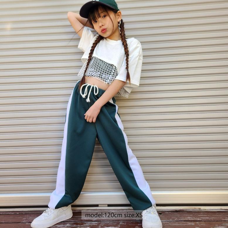 RandS/R メッシュレイヤードT 幅広T ショート丈Tシャツ ネット ダンス