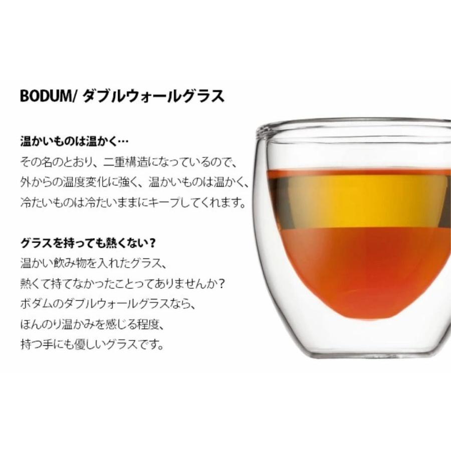 【最短当日発送・名入れ無料】 ペア グラス bodum ボダム PAVINA【パヴィーナ 】ダブルウォールグラス 250ml ペア 結婚祝い ギフト｜sally-prize｜06