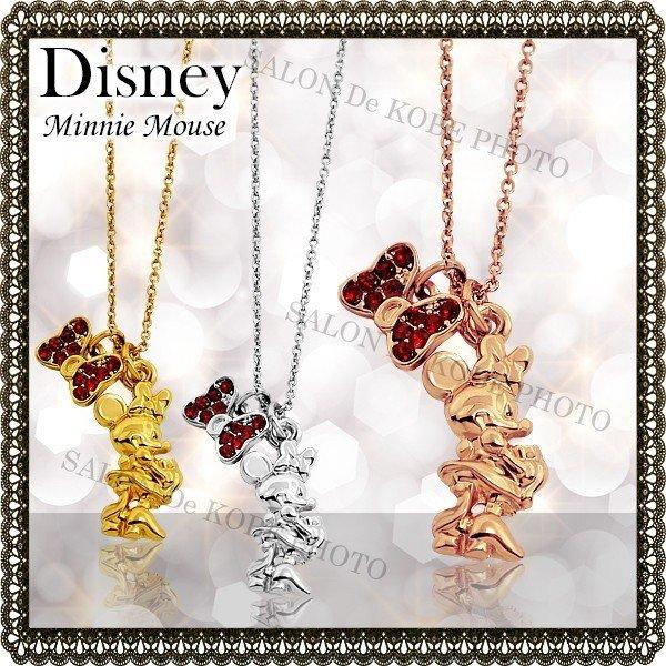ディズニー ネックレス レディース ミニー ミッキー 24金 加工 スワロフスキー リボン Disney Y 最大64 Offクーポン