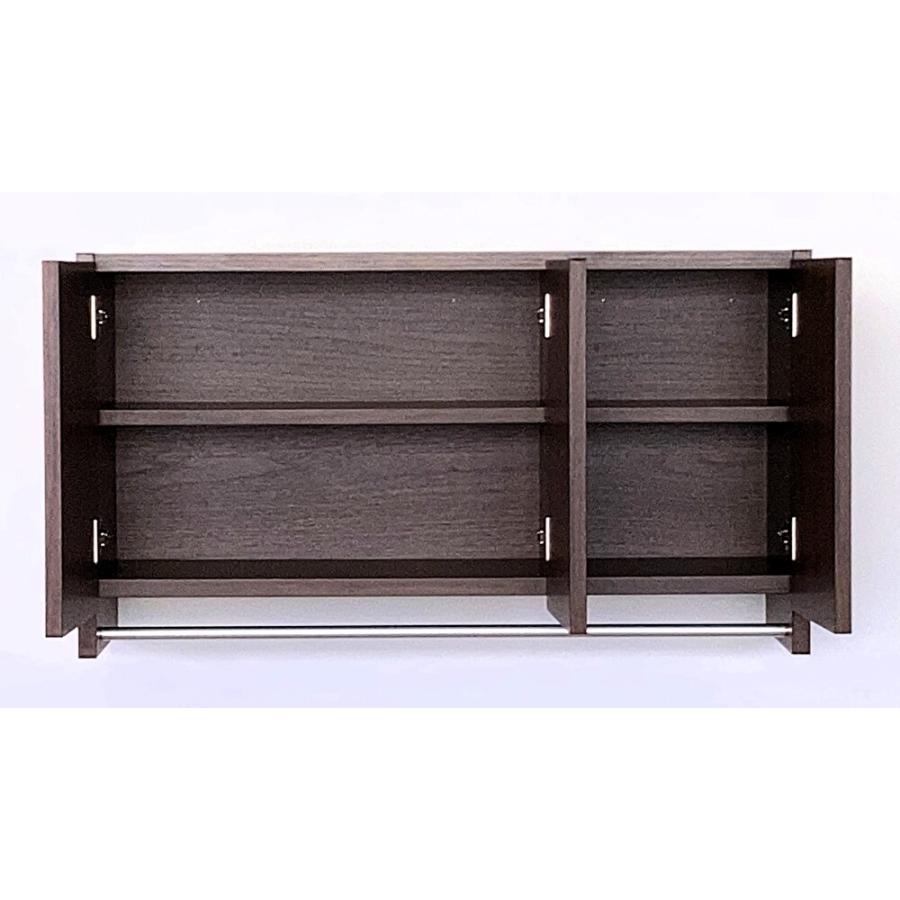 パイプ付き吊り戸棚 3枚扉 ナチュラル : サロンDE収納 ヤフー店