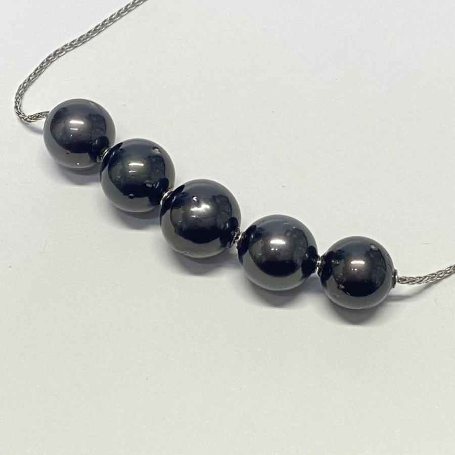 送料無料 K18WGブラックパールネックレス 18金 ホワイト ブラック  