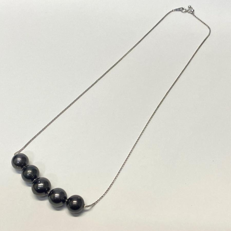 送料無料 K18WGブラックパールネックレス 18金 ホワイト ブラック  