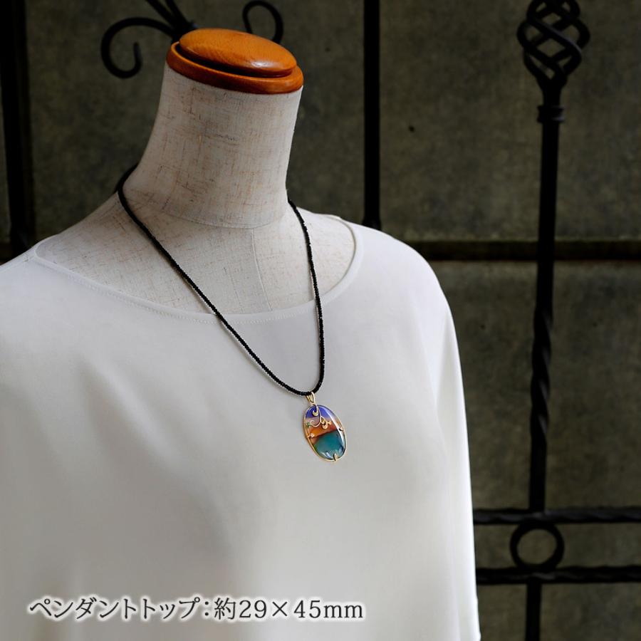 ペンダント トップ ネックレス 18金 ピクチャーメノー 風景画 卓越技能賞作家 井口美一 氏  入学式 卒業式の画像