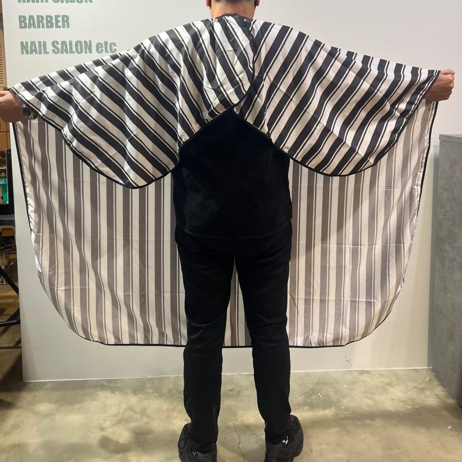 バーバーカットクロス 「ブラックボーダー」 理容室 撥水加工 バーバー