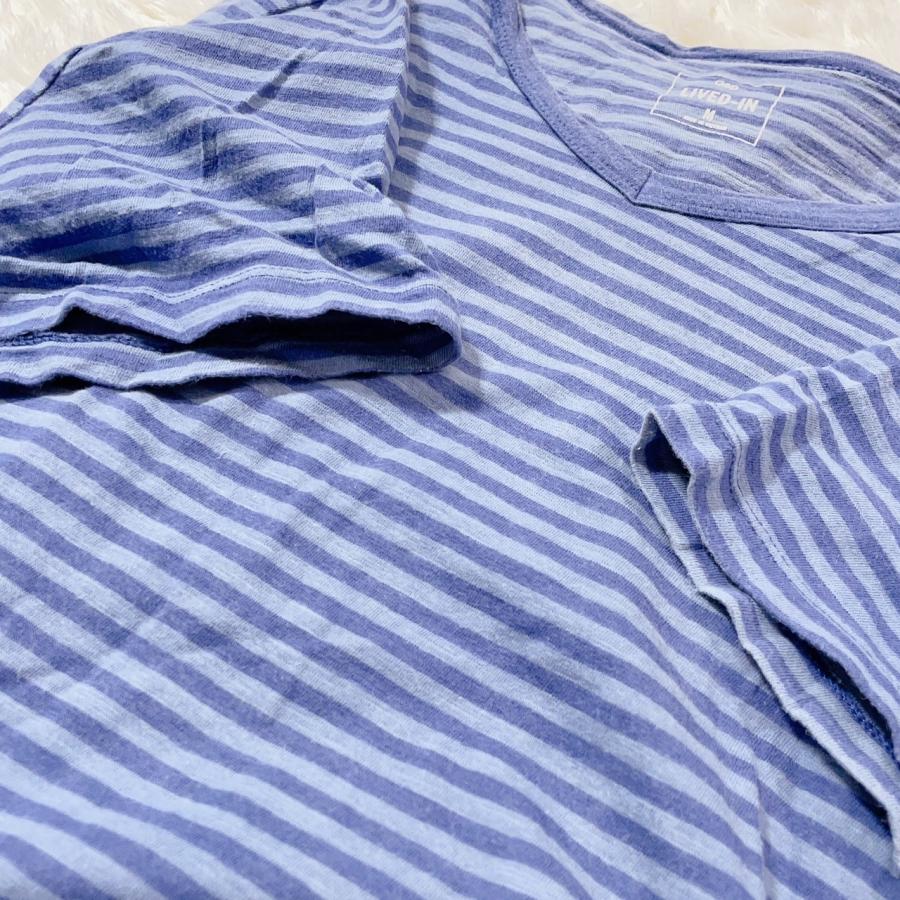 【25451】 GAP ギャップ 半袖Tシャツ カットソー サイズM ブルー カジュアルシャツ ボーダーシャツ プルオーバー 丸ネック メンズ｜salport-store｜05