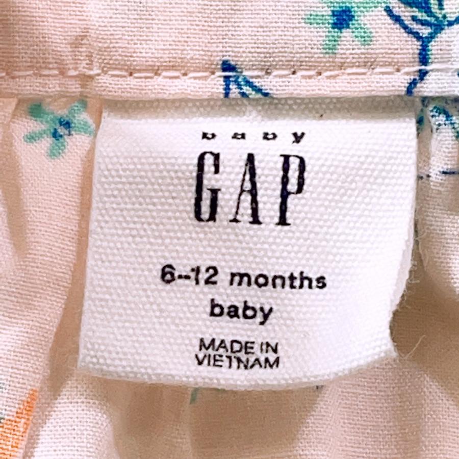 【27793】 GAP ギャップ ひざ丈ワンピース サイズ70cm ピンクベージュ キャミワンピ ジャンパースカート 前ボタン ギャザー 花柄 ベビー｜salport-store｜03