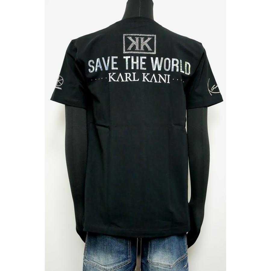 Karl Kani カールカナイ 服 Tシャツ 接触冷感セーブザワールドT ブラック Lサイズ 202K1021｜salt｜04