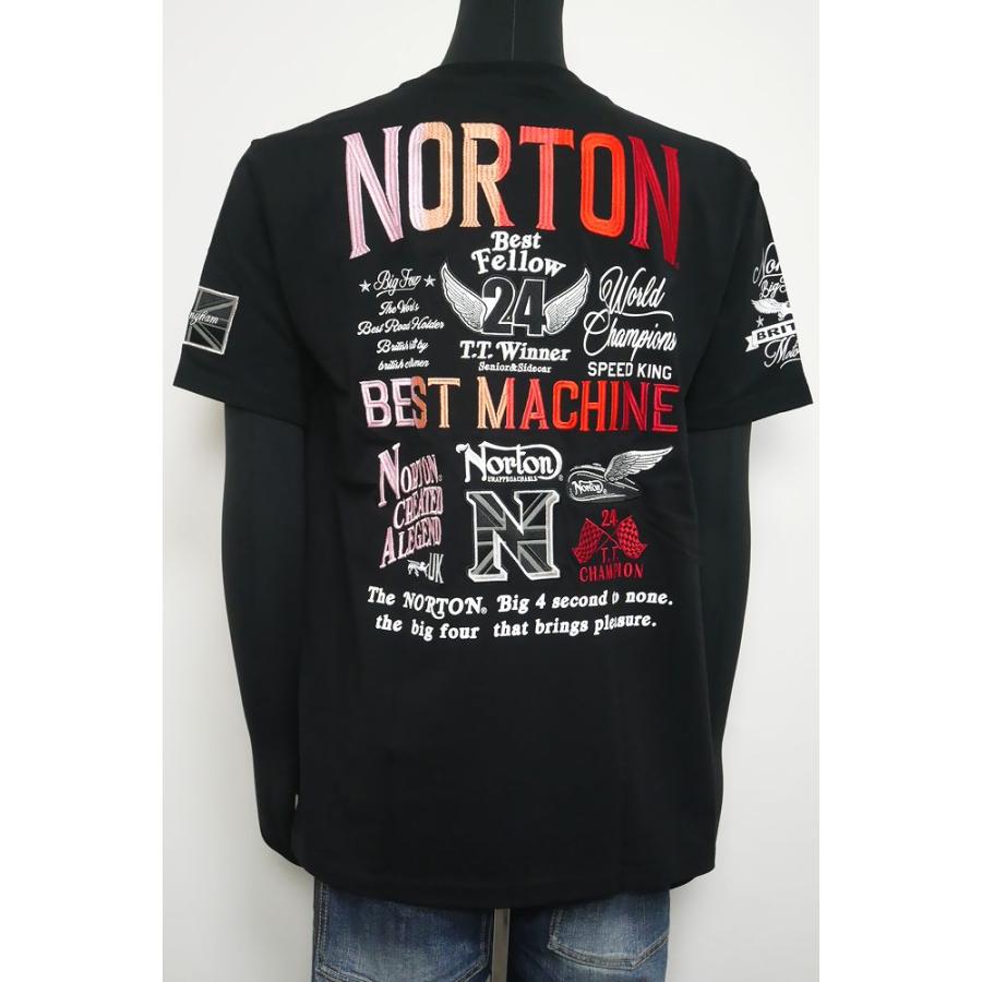 ノートン（NORTON） 服 Tシャツ MAXグラデ刺繍T ブラック Lサイズ 