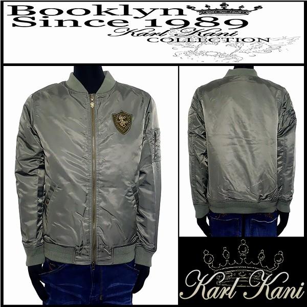 安いそれに目立つ ジャケット Karl Kani カールカナイ Ma 1 カーキ Lサイズ 63k1604 柔らかい Clearchannel Com Br