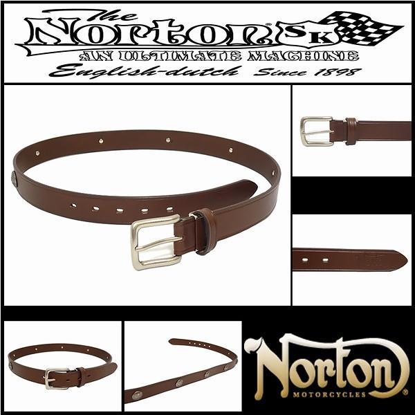 Norton ノートン 服 ベルト 日本製 コンチョベルト ブラウン FREEサイズ 63N8102