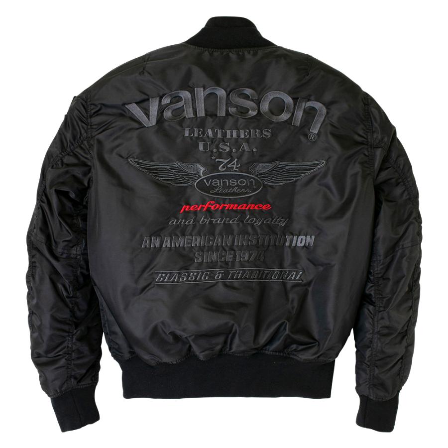 VANSON（バンソン） 服 ジャケット ナイロンジャケット ブラック×ガン 