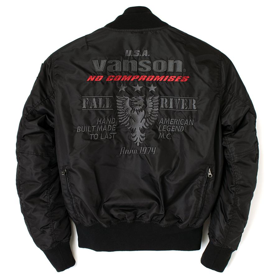 VANSON（バンソン） 服 ジャケット MA-1ジャケット ブラック×ガンメタ