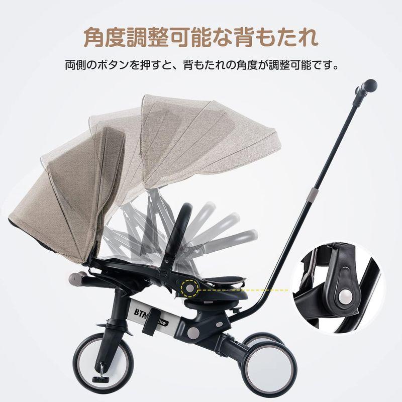 BTM 子供用三輪車 折りたたみ 三輪車 カバー ベビーカー 手押し棒付き 7in1 バイク 安全ベルト 三輪車のりもの 1歳 2歳 3歳 子供用三輪車 折りたたみ 三輪車 カバー ベビーカー 手押し棒付き 7in1 バイク 安全ベルト 三輪車のりもの 1歳 2歳 3歳 車にもらくらくと積み込めます