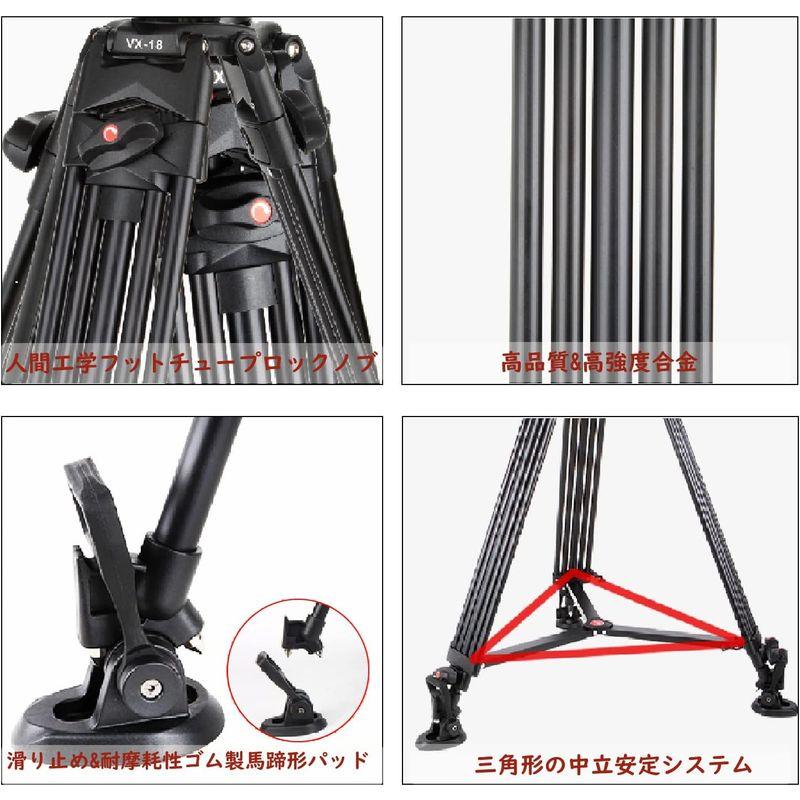 【訳あり品】 VILTROX プロ三脚 3way雲台 VX-18M ビデオカメラ 三脚 一眼レフカメラ 3段 360回転 最大荷重10kg クイックシュー 【S1874817158】(11102円)