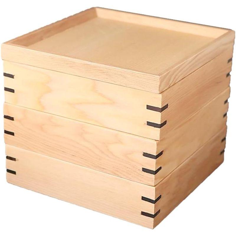 J-kitchens 重箱 弁当箱 木製 宴 三段重 箱 ナチュラル 大 20.5cm ×