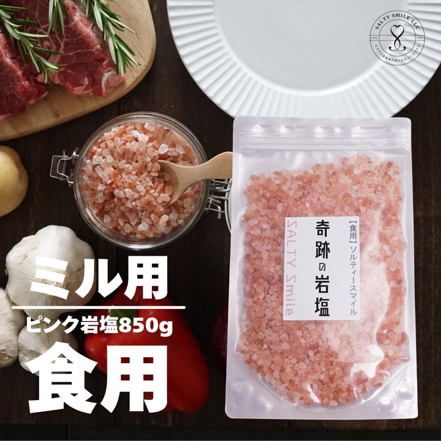奇跡の岩塩 ピンクグレイン ミル用 850g 岩塩食用 : ソルティー