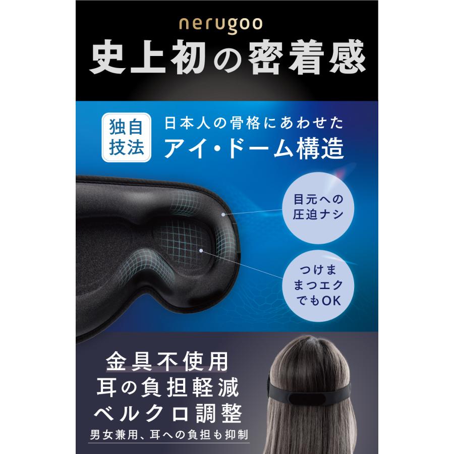 アイマスク 睡眠用 完全遮光99.99% 3D 立体 ネルグー nerugoo MONOQLO