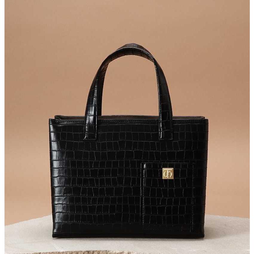 サマンサベガ クロコ型押し トートバッグ ショルダーバッグ 2WAY ブラック 合成皮革 メンズ Samantha Vega 【中古】 Samantha Thavasa（サマンサタバサ） クロコ型押 2way トートバッグ