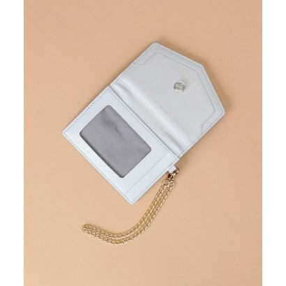 送料無料 サマンサタバサ ST ロゴ モチーフ 牛革 パスケース カード入 定期入れ チェーン付 ライトブルー 新品 証明書付 包装無料 ユニセックス | Samantha Thavasa | 13