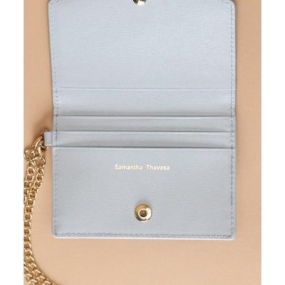 送料無料 サマンサタバサ ST ロゴ モチーフ 牛革 パスケース カード入 定期入れ チェーン付 ライトブルー 新品 証明書付 包装無料 ユニセックス | Samantha Thavasa | 14