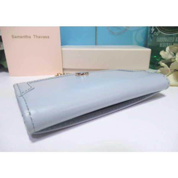 送料無料 サマンサタバサ ST ロゴ モチーフ 牛革 パスケース カード入 定期入れ チェーン付 ライトブルー 新品 証明書付 包装無料 ユニセックス | Samantha Thavasa | 04