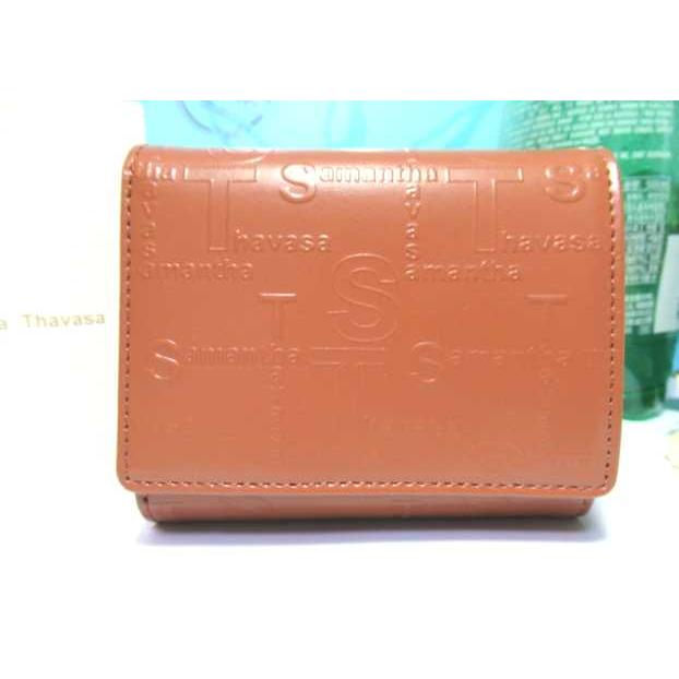 Samantha Thavasa（サマンサタバサ） 型押 牛革 三つ折り財布 折財布