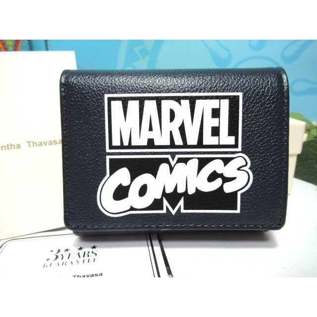 マーベル　サマンサタバサ　コラボ　折りたたみ財布 Samantha Thavasa（サマンサタバサ） マーベル 限定 ロゴ入り 牛革 三