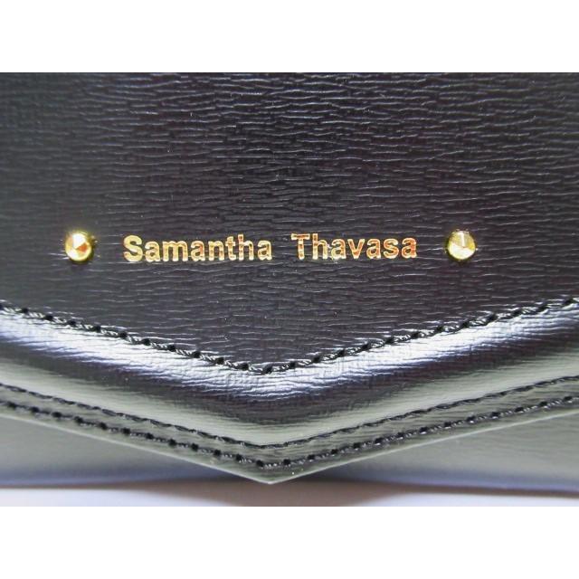 【️音】Samantha Thavasa 三つ折り財布 黒 レザー Samantha Thavasa 送料無料 サマンサタバサ ロゴ入 シンプル