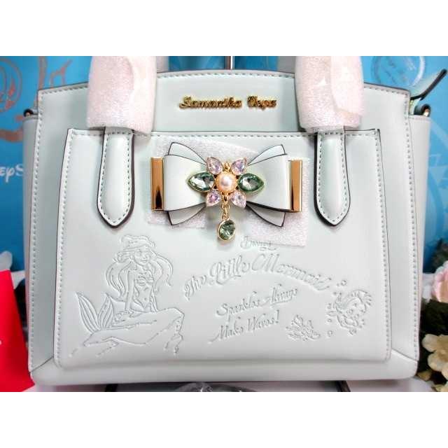 【Disney】アリエル ビジュー 2way バッグ Samantha Vega サマンサベガ 限定 アリエル リボン ビジュー