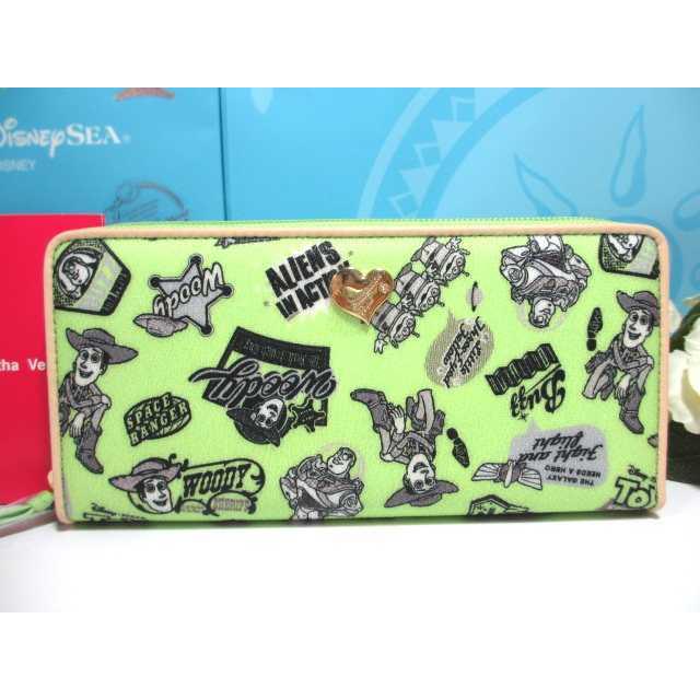 送料無料 サマンサベガ 限定 トイストーリー トイストーリー ファスナー 長財布 緑 新品 ファスナー 証明書付 財布 ディズニー ピクサー グリーンメン エイリアン バズ ウッディ Samathava コレクション サマンサタバサ Sv Toy Rf Gr 15s 9