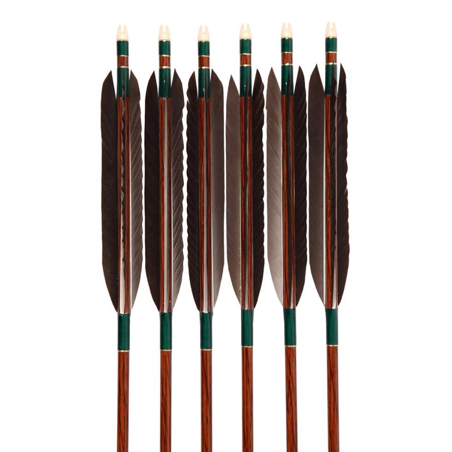 ハヤブサカーボン 黒手羽 80-25 6本組 【D-1663】 矢 弓道 隼 : 弓道具