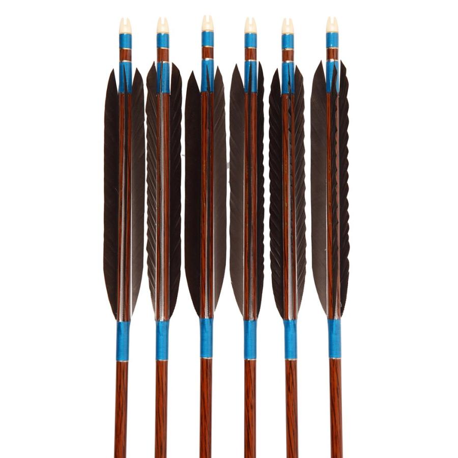 ハヤブサカーボン 8025 98cm 6本組 ハヤブサカーボン 矢 黒尾羽 80-25 6本組 5種類 推奨弓力 14