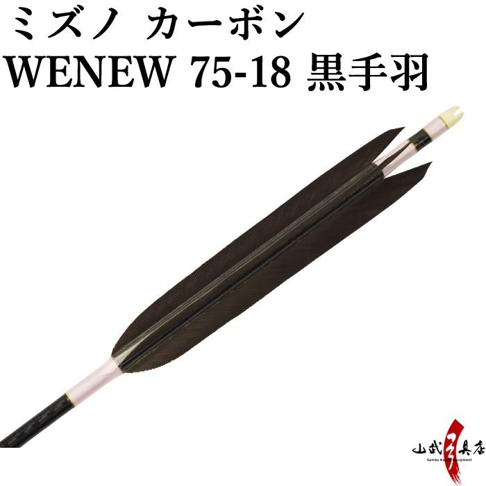 Mizuno カーボンシャフト WENEW（ウィニュー） WENEW7518 黒手羽 6本組 75-18 推奨弓力13kg以下 【D-1704】 矢 弓道 ミズノ | MIZUNO