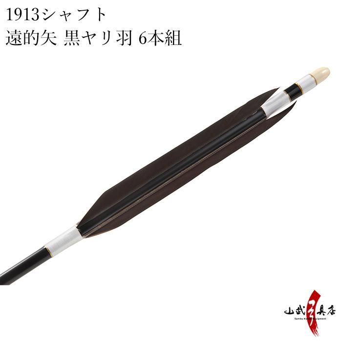 流行に 遠的矢 黒ヤリ羽 1913シャフト 6本組 イーストン 黒シャフト 推奨弓力13kg 16ｋｇ 送料無料 弓道 矢 D 1729 人気満点 Artmedia Ba