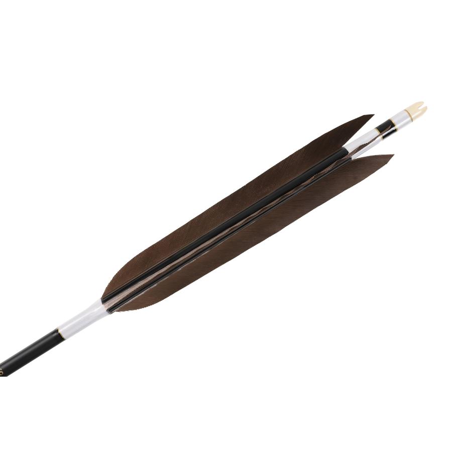 弓道 矢 黒手羽 匠カーボン 75-17S 矧ぎ糸：白 6本組 ブラック 黒 ホワイト カーボン D-1753 | ブランド登録なし | 01