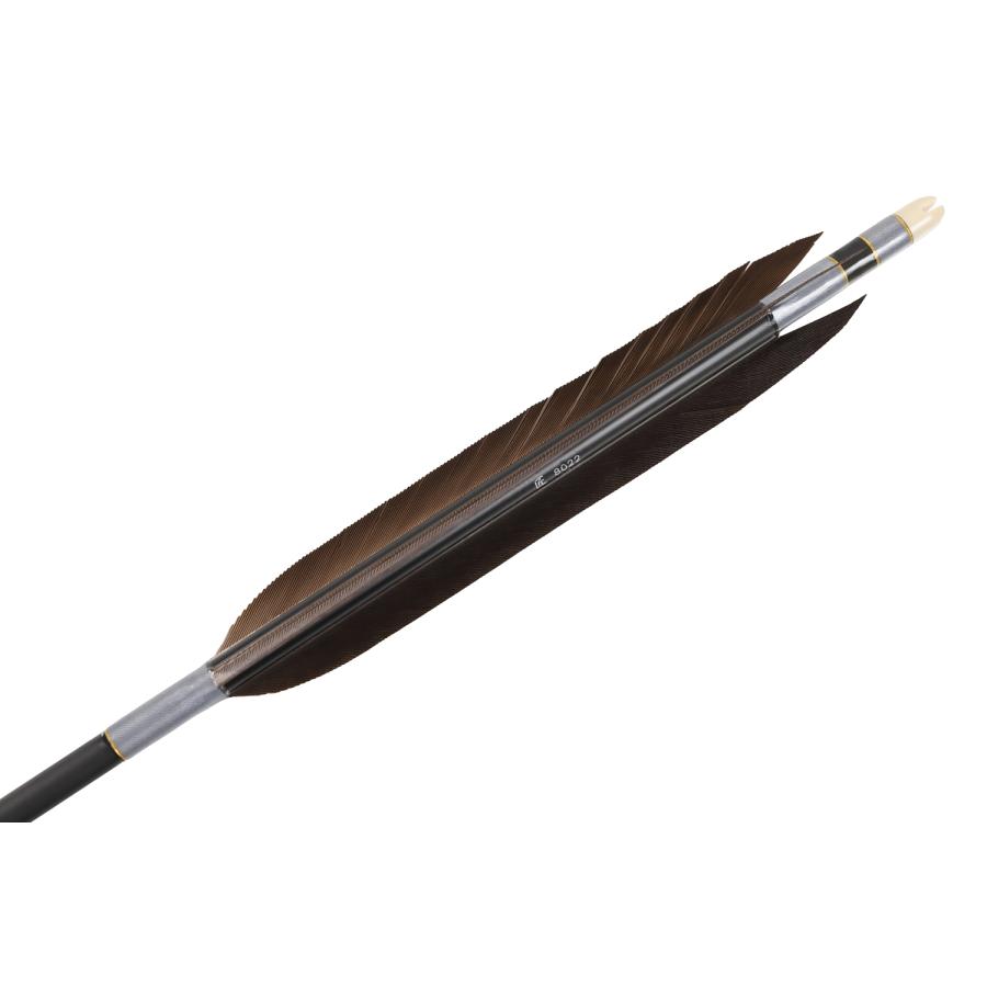 弓道 矢 黒手羽 匠カーボン 80-22 カーボン 6本組 ブラック 黒