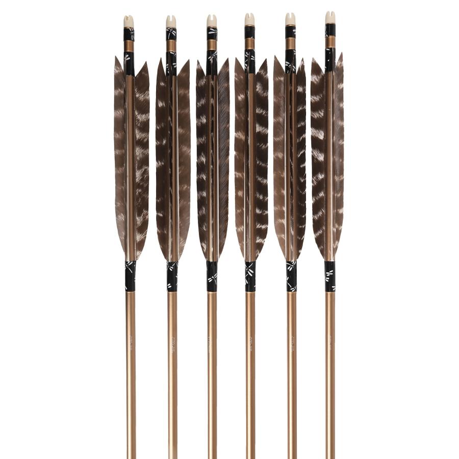 ワイルドターキー 2015 2種類 6本組 イーストン 黒 茶 和紙巻き ジュラルミン 推奨弓力 13〜18kg 送料無料 【D-1798】 弓道 矢 弓具 近的 山武弓具店 男性向き | ブランド登録なし | 04